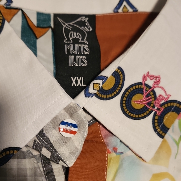 Colorful Patchwork Button-Up Shirt - Picture 2 of 7